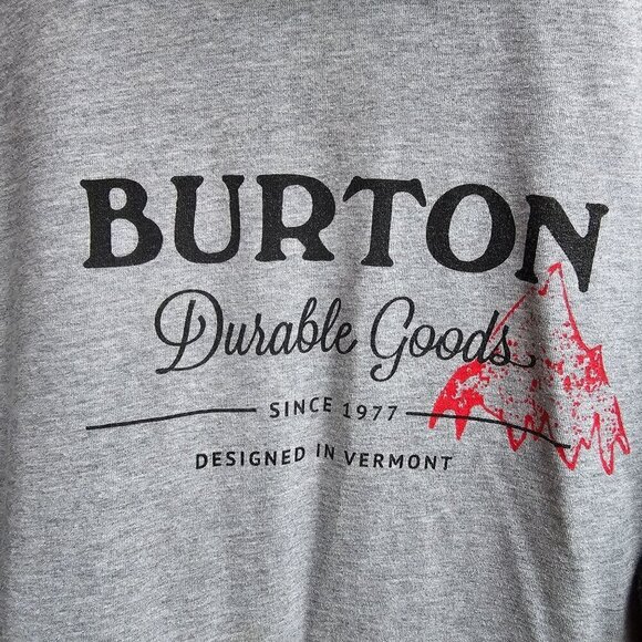 Burton Mens Hoodie Gray & Black Long Sleeve Pullover, Burton Graphic, Size XL - Picture 7 of 10